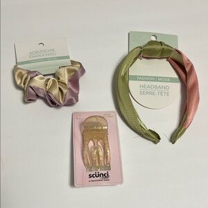 Scunci Hair Accessory Set - Pink, Green, and Gold